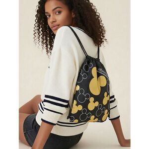 NWOT - Disney Drawstring Bag. Black with Gold Mickey Mouse